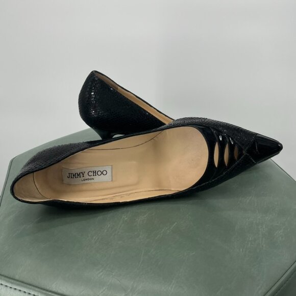 1990s Jimmy Choo Black Kitten Heels Size 41 - Picture 2 of 7